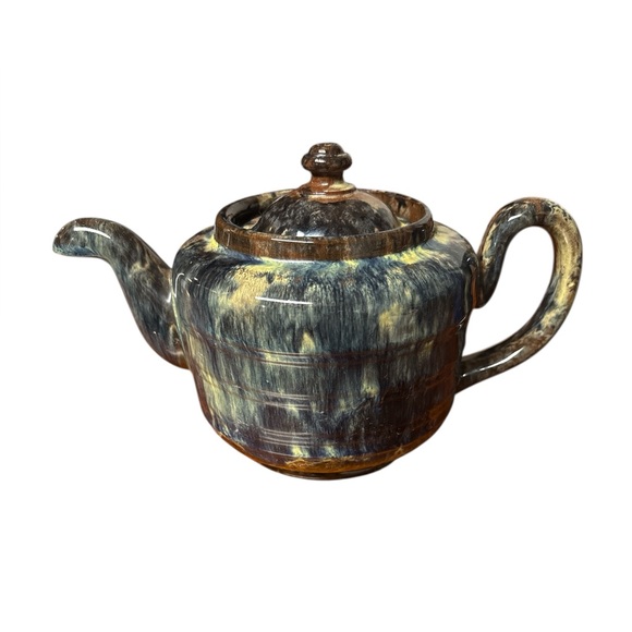 A.L.B England Other - Vintage A.L.B. England Drip Glaze Teapot Brown Blue Mid Century English Pottery